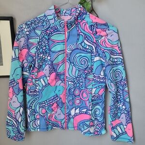 Lilly Pulitzer Mini Weekender Zip Jacket Sea Jewels XL 12 14